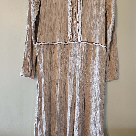 Refka Modest Pleated Long Sleeve Maxi Cream Dress Size US 12. - Picture 7 of 12